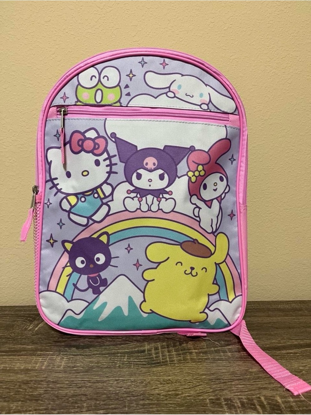 Sanrio Pastel Pink Rainbow Character Backpack